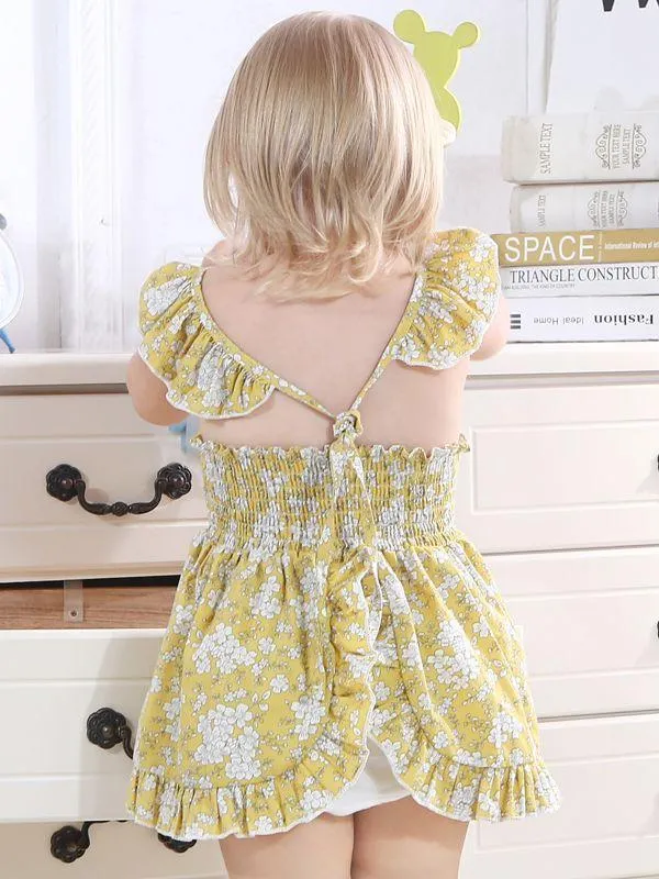Fashion Toddler Infant Girl Summer Ruffle Sleeve Casual Dress