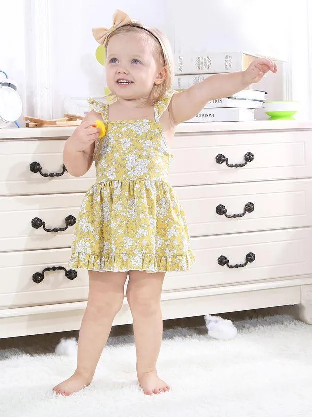 Fashion Toddler Infant Girl Summer Ruffle Sleeve Casual Dress