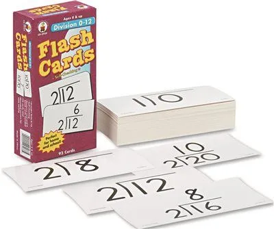 Flash Cards Division Facts 0-12 3W X 6H 93/Pack