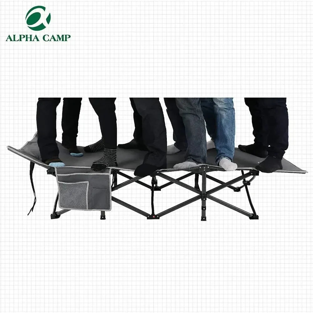 Folding Camping Bed Oversized Camping Cot Supports 600 Lbs Sleeping Bed Folding Steel Frame Portable With Carry Bag Westtune