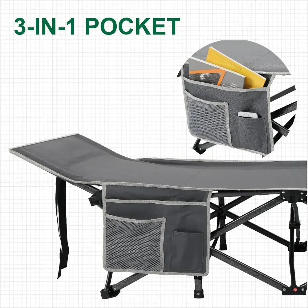 Folding Camping Bed Oversized Camping Cot Supports 600 Lbs Sleeping Bed Folding Steel Frame Portable With Carry Bag Westtune