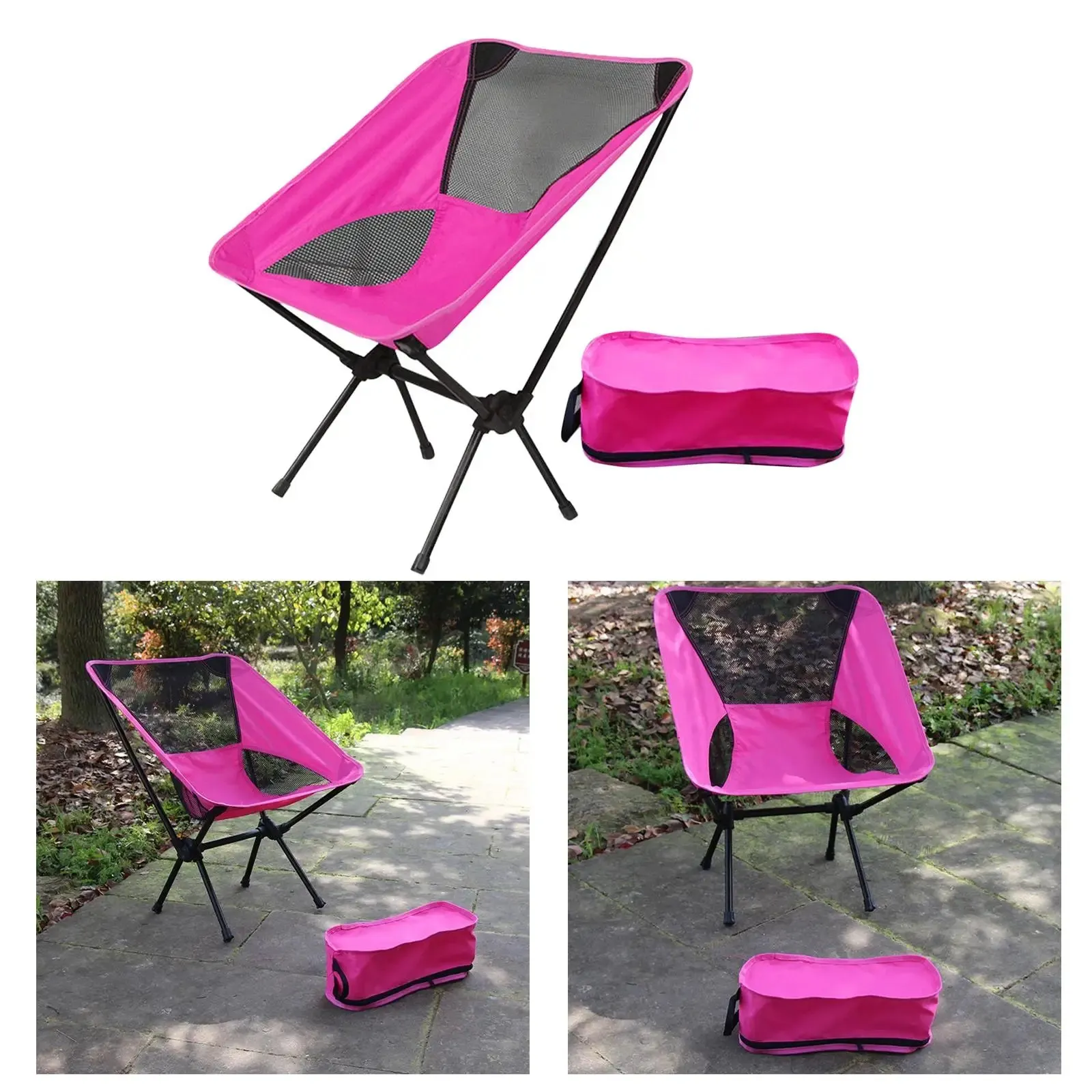 Folding Camping Chair Fishing Seat for Outdoor Hiking Backpacking BBQ Pinici 110kg