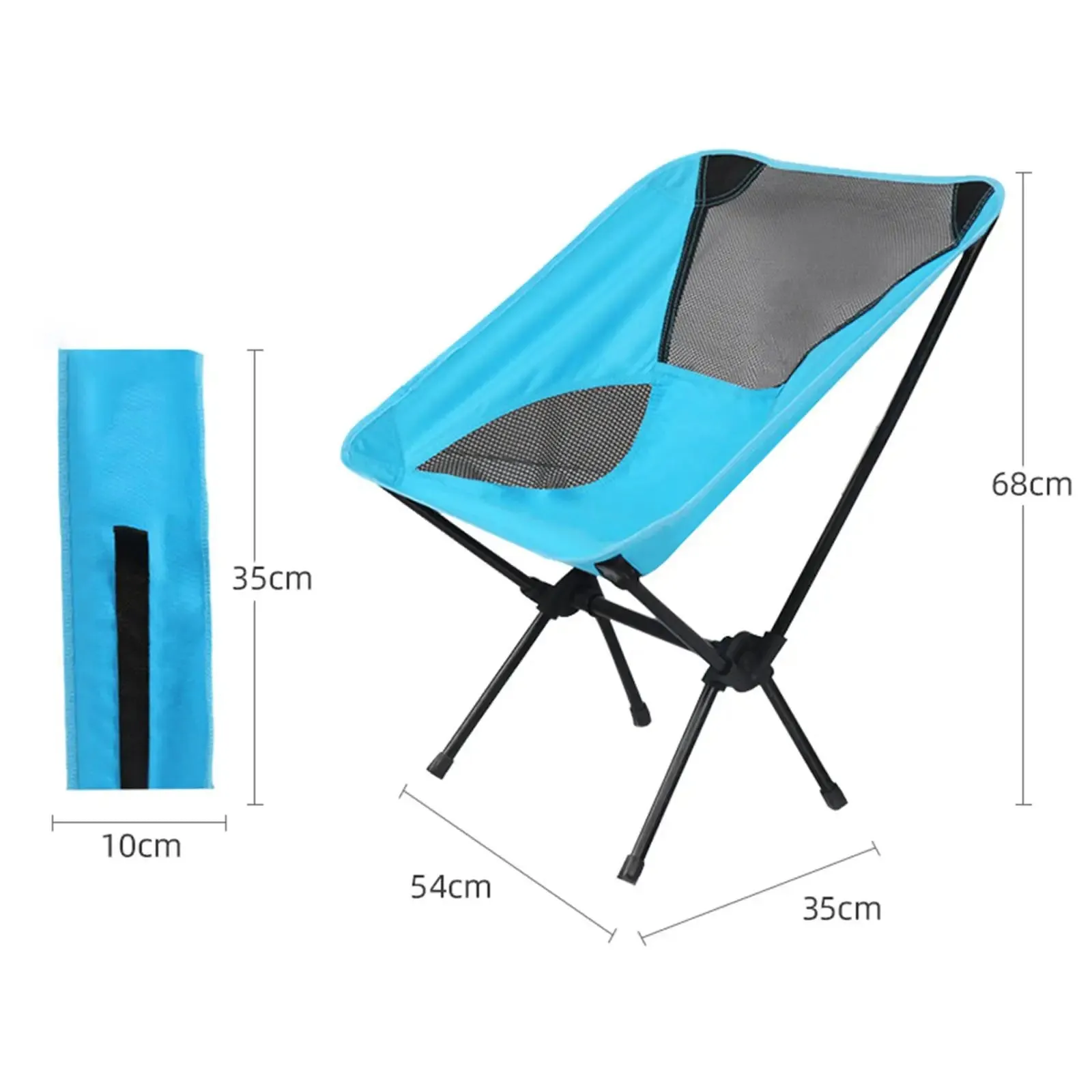 Folding Camping Chair Fishing Seat for Outdoor Hiking Backpacking BBQ Pinici 110kg