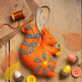 Folk Squirrel Ornament - Corinne Lapierre Embroidery Kit