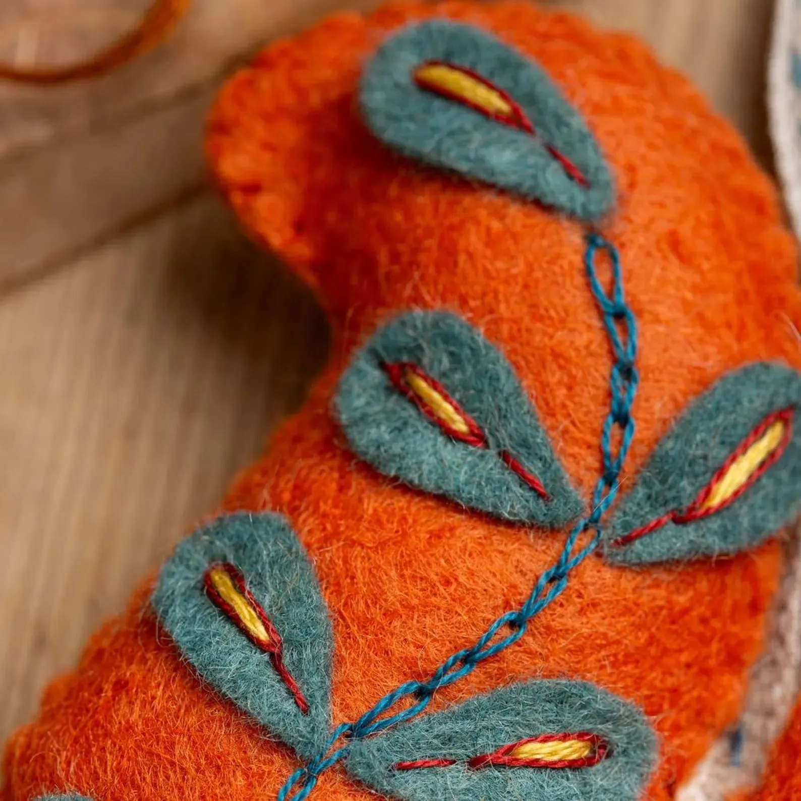 Folk Squirrel Ornament - Corinne Lapierre Embroidery Kit