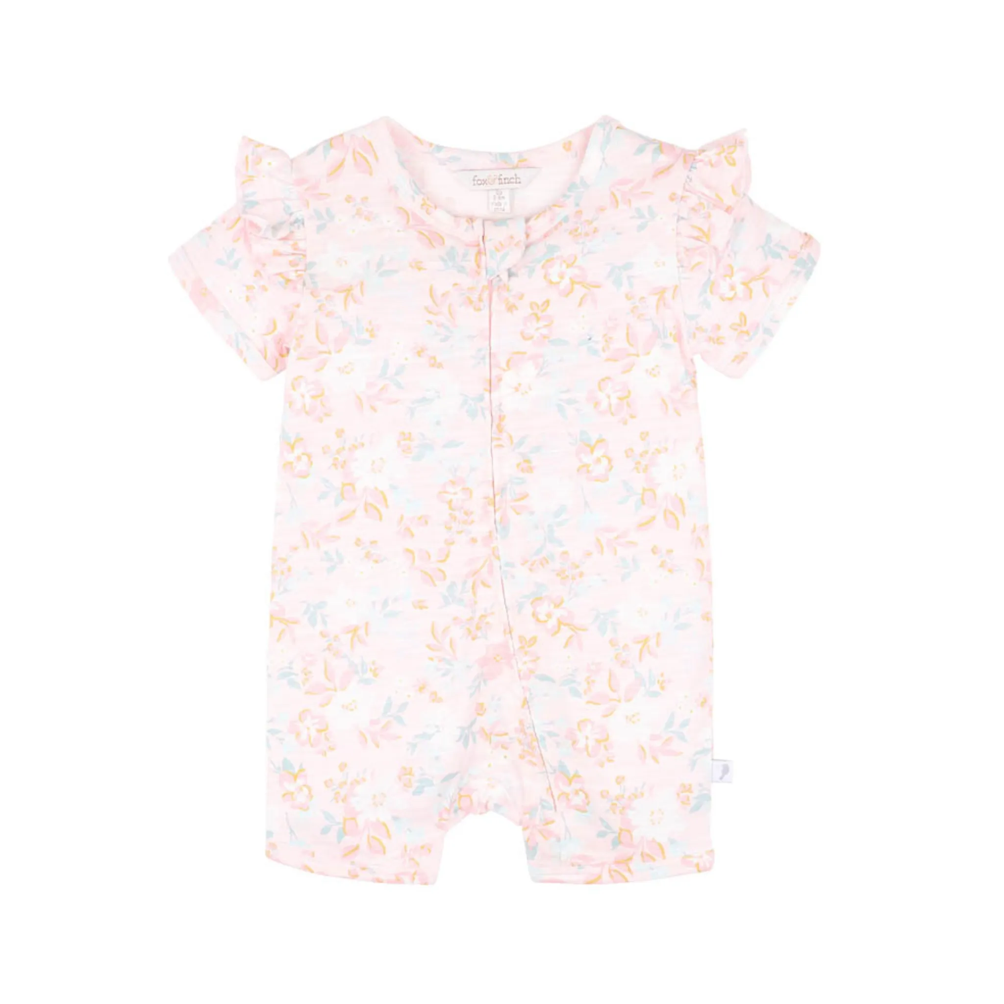 Fox & Finch Candy Blossom  Print SS Zip Romper