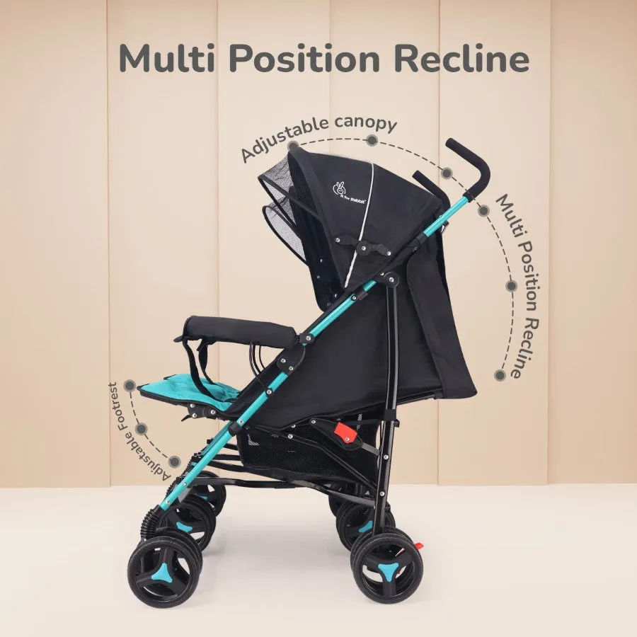 Ginny and Johnny Stroller - Compact Fold, Dual Basket, Multi-Position Recline Seat, Rear Brake