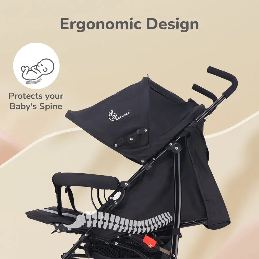 Ginny and Johnny Stroller - Compact Fold, Dual Basket, Multi-Position Recline Seat, Rear Brake