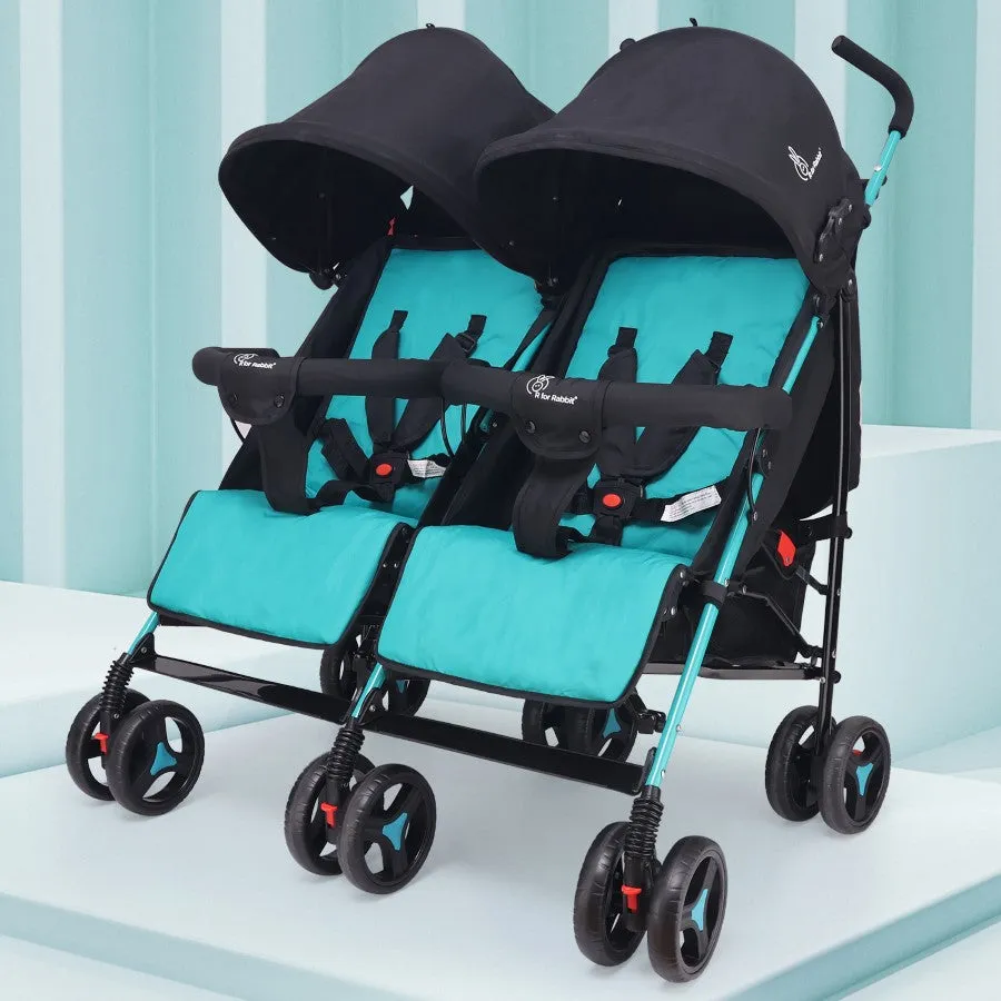 Ginny and Johnny Stroller - Compact Fold, Dual Basket, Multi-Position Recline Seat, Rear Brake