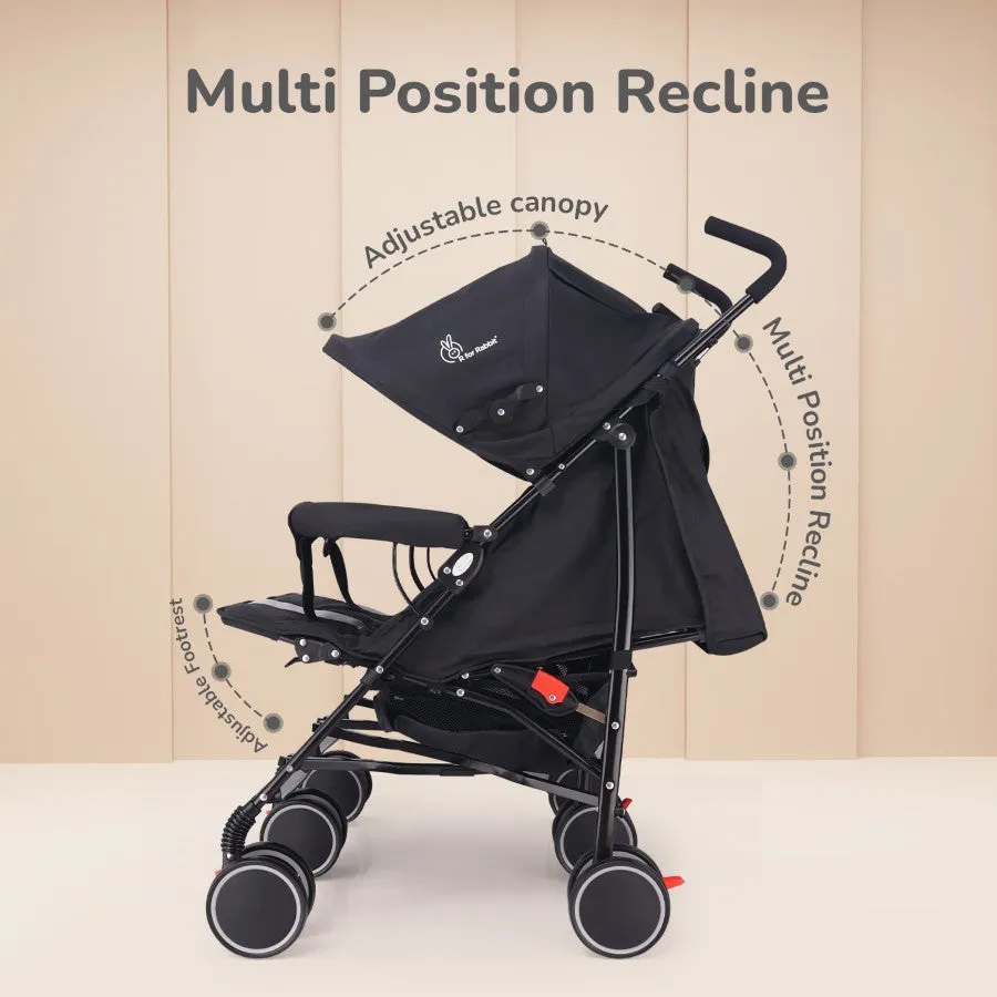 Ginny and Johnny Stroller - Compact Fold, Dual Basket, Multi-Position Recline Seat, Rear Brake