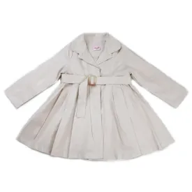 Girls Ivory Crease Wind-Resistant Belted Coat S (9-24M)-XL (6-8)