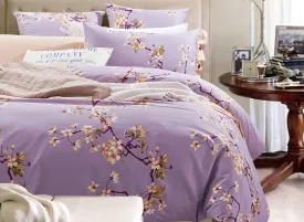 Graceful Pastoral Floral Style Purple Luxury 4-Piece Cotton Bedding Sets/Duvet Cover