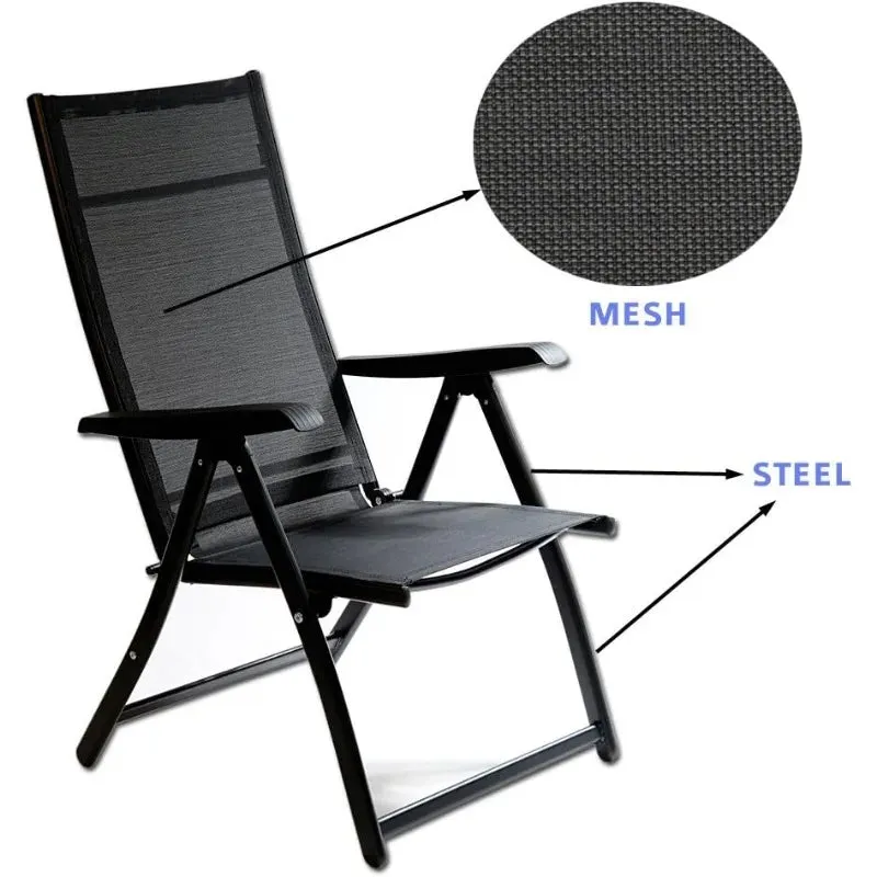 Heavy Duty Durable Adjustable Reclining Folding Chair Outdoor Indoor Garden Pool (1)
