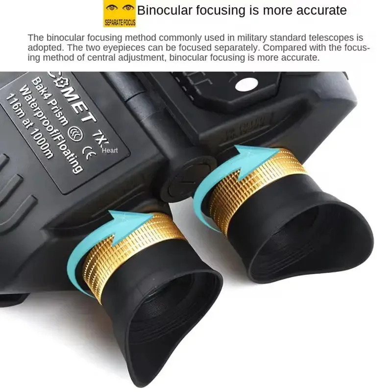 High Power Professional Telescope 7x50 Binocular Navigation Rangefinder Compass Night Vision Waterproof Military Hunting Camping