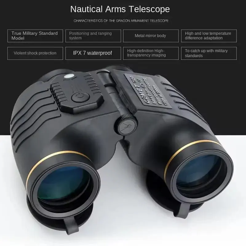 High Power Professional Telescope 7x50 Binocular Navigation Rangefinder Compass Night Vision Waterproof Military Hunting Camping