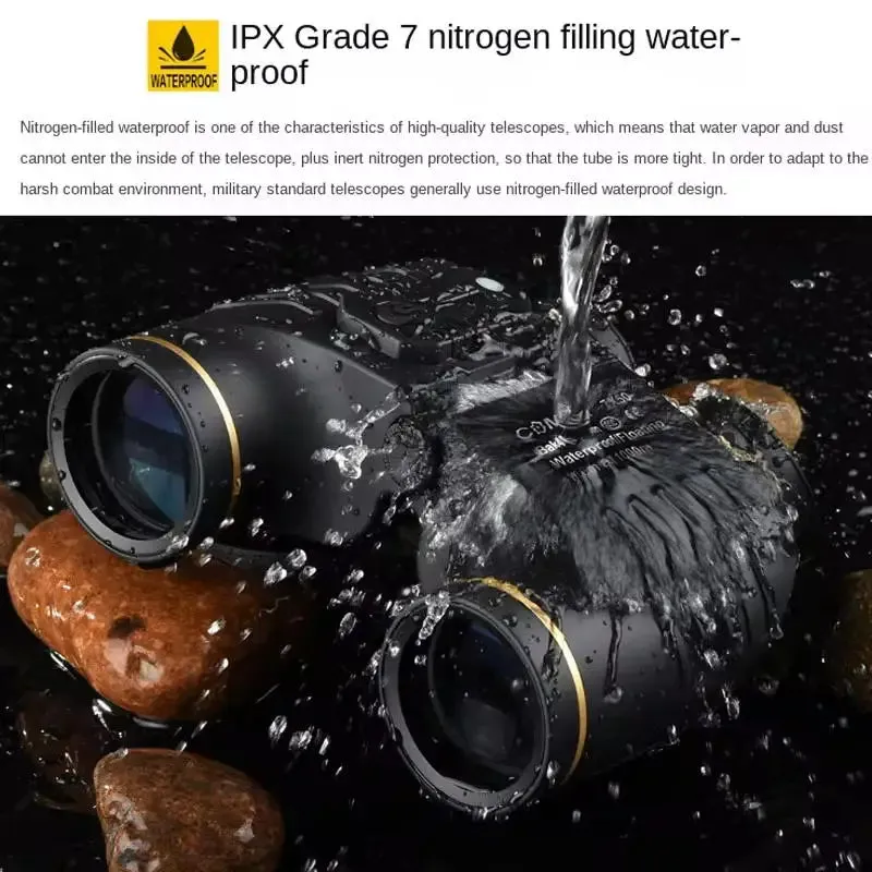 High Power Professional Telescope 7x50 Binocular Navigation Rangefinder Compass Night Vision Waterproof Military Hunting Camping