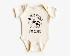Holy Cow Baby Onesies - Cute Farm Funny - New To The Herd Animal Baby Shower Gift