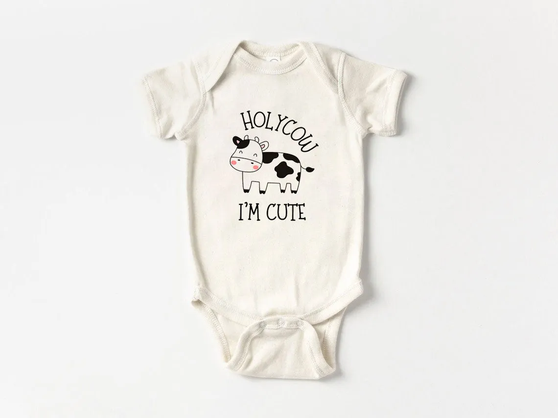 Holy Cow Baby Onesies - Cute Farm Funny - New To The Herd Animal Baby Shower Gift