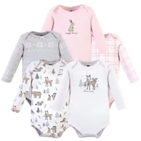 Hudson Baby Cotton Long-Sleeve Bodysuits, Winter Forest 5-Pack