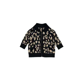 Huxbaby Leopard Reversible Knit Bomber Jacket