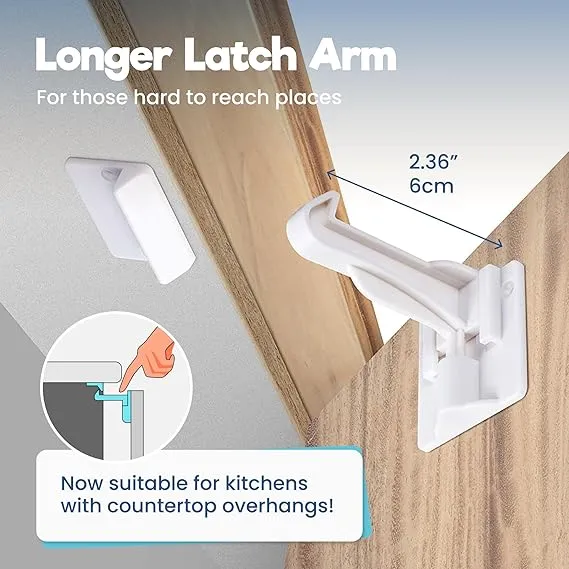 Invisible Baby Proofing Cabinet Locks (10 Pack) - Tool-Free Installation