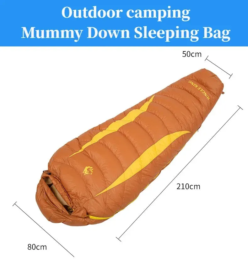 JUNGLE KING Newest Winter Down Sleeping Bag Adult Mummy Duck Down  Warm Sleeping Bag Three Seasons Suitable For Camping Trips