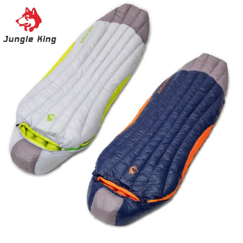 JUNGLEKING Ultralight Mummy Duck Down Sleeping Bag Outdoor Backpacking Camping Hiking Travel Spring Summer Autumn WinterPortable