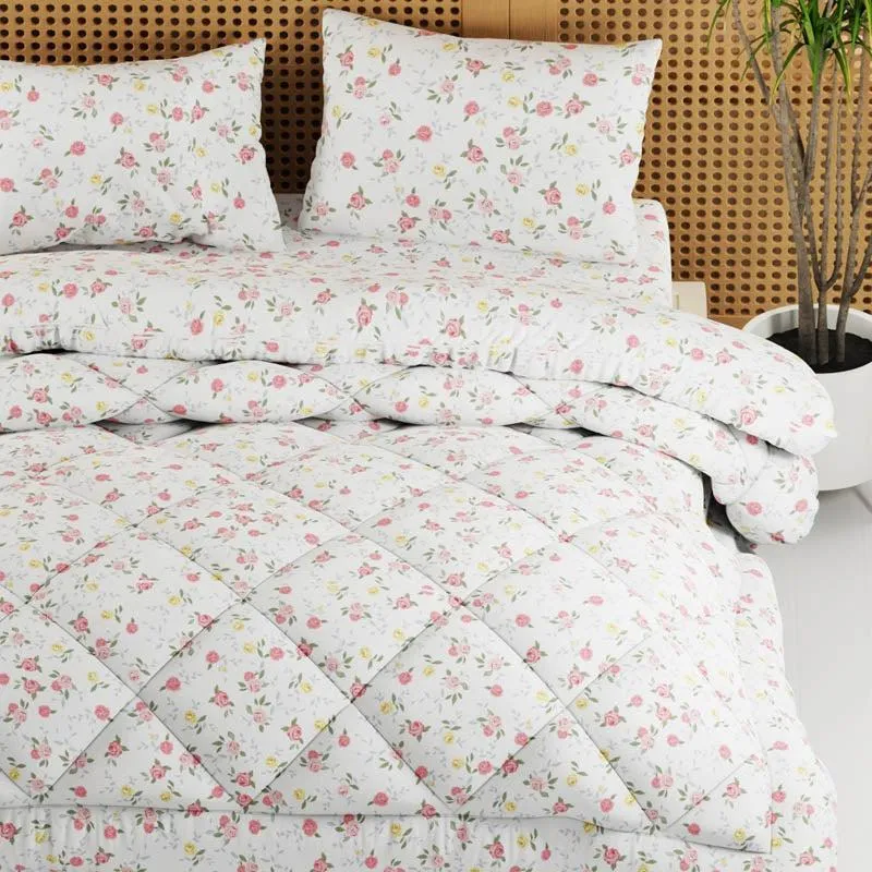 Kiara Floral Bedding Set (Ivory) - Four Piece Set