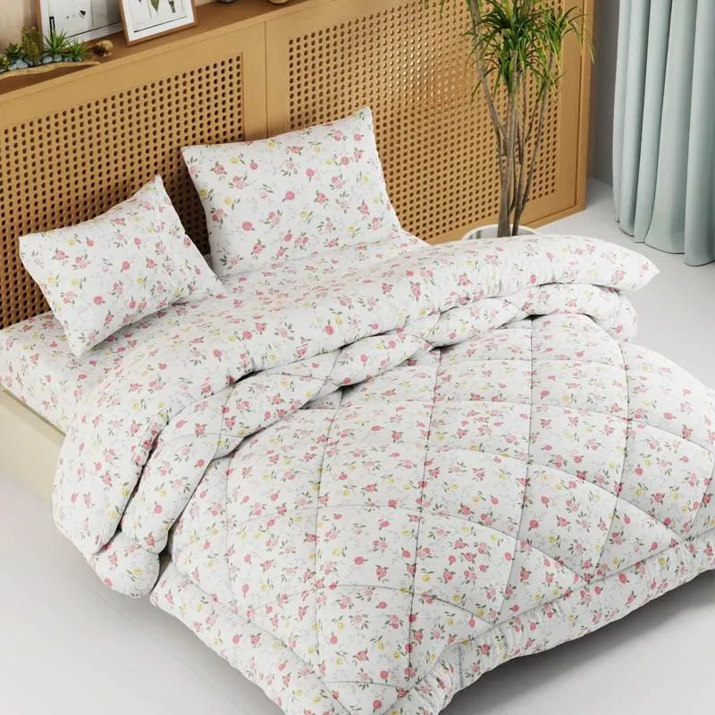 Kiara Floral Bedding Set (Ivory) - Four Piece Set