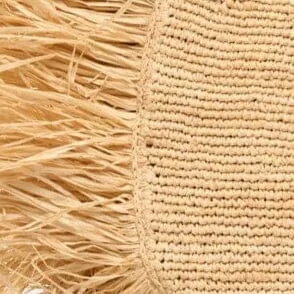 LARGE RAFFIA MOON TOTE BAG | NATURAL FRINGE