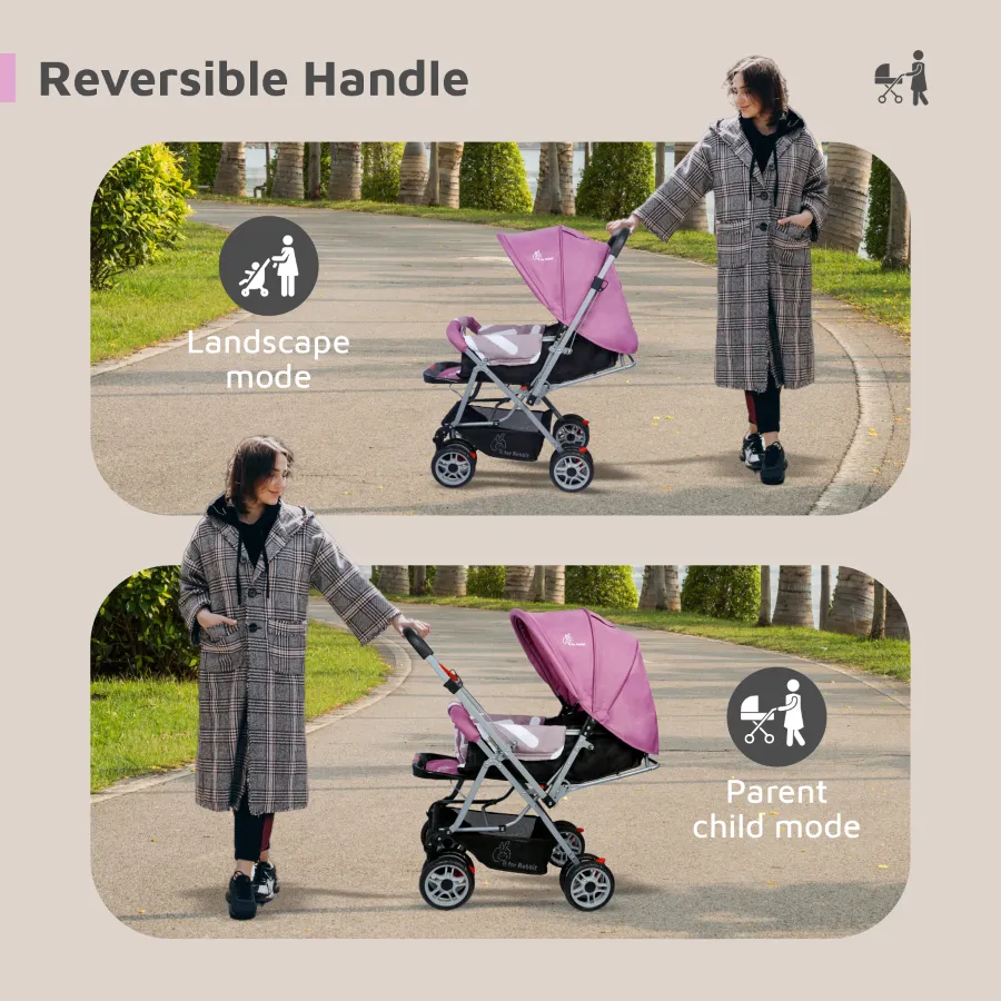 Lollipop Lite Stroller - Travel Friendly, Easy To Fold, Reversible Handle, Wheel Lock, Adjustable Leg Rest