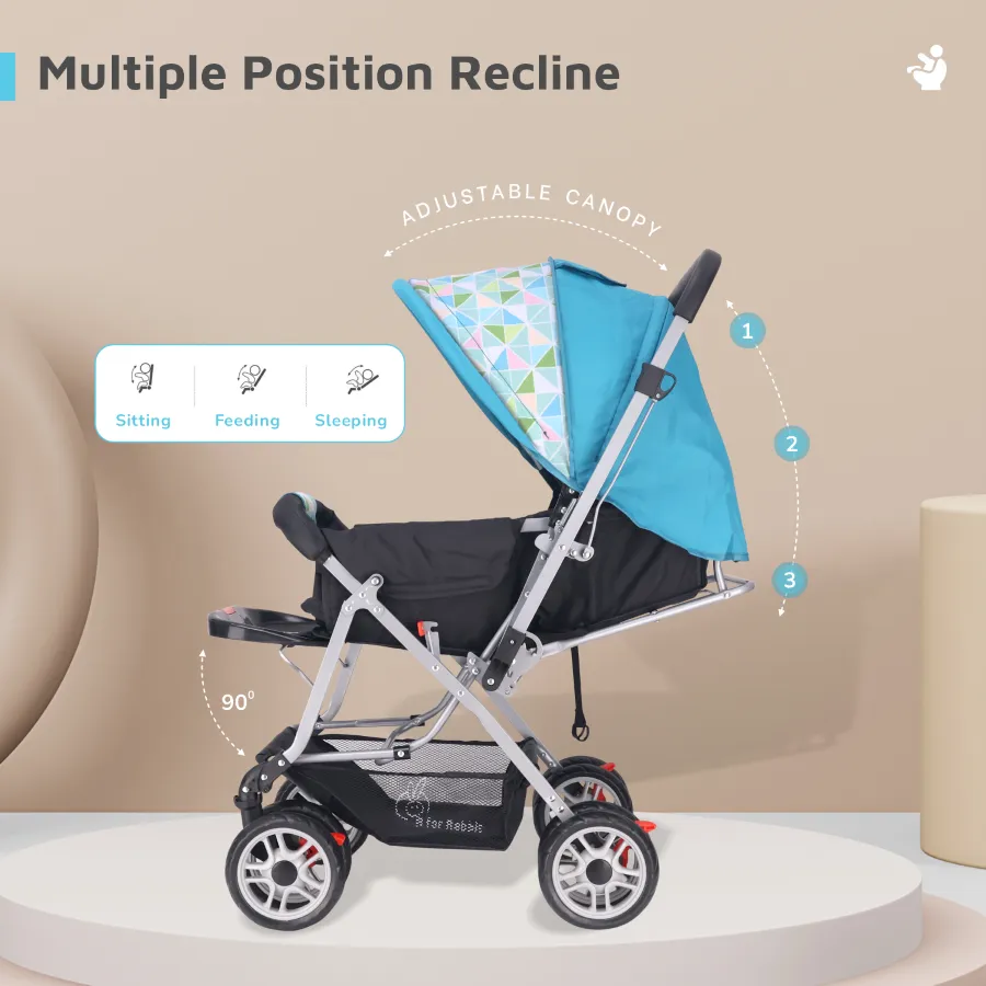 Lollipop Lite Stroller - Travel Friendly, Easy To Fold, Reversible Handle, Wheel Lock, Adjustable Leg Rest