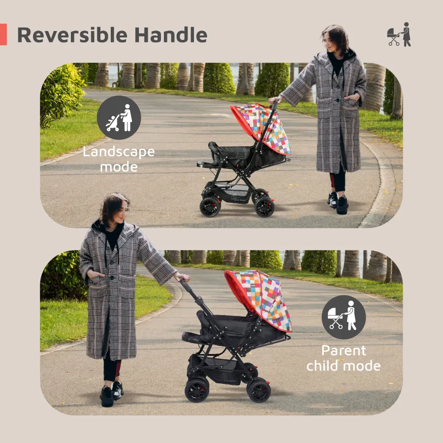 Lollipop Lite Stroller - Travel Friendly, Easy To Fold, Reversible Handle, Wheel Lock, Adjustable Leg Rest