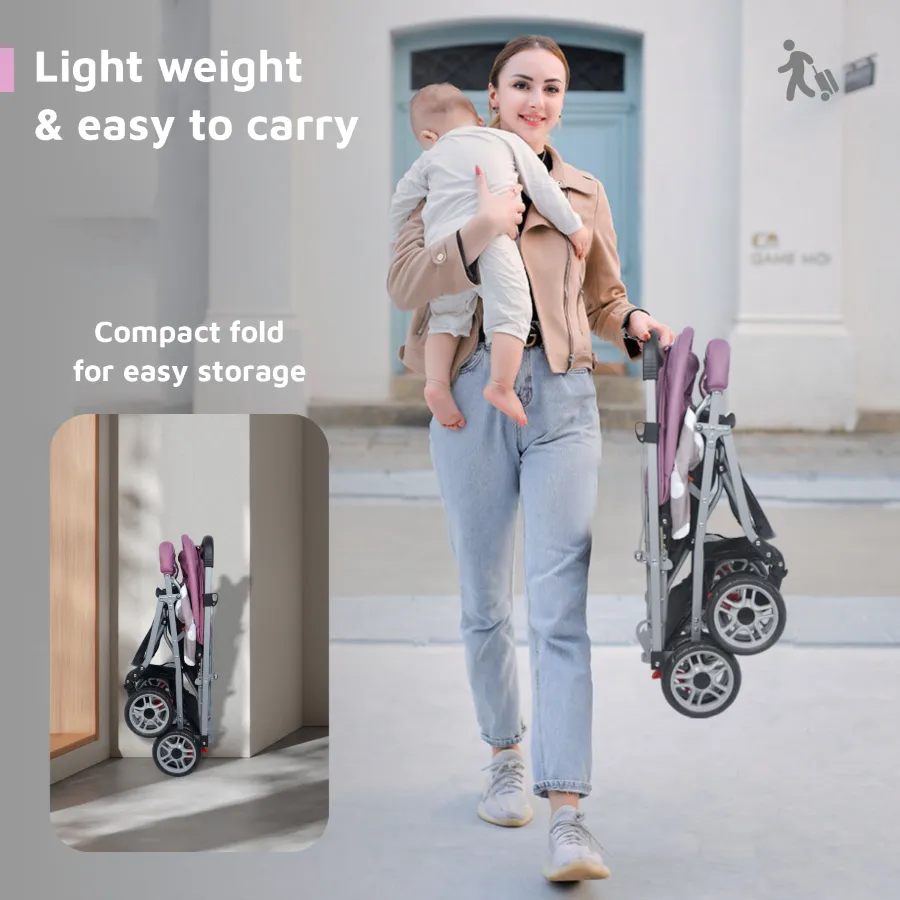 Lollipop Lite Stroller - Travel Friendly, Easy To Fold, Reversible Handle, Wheel Lock, Adjustable Leg Rest