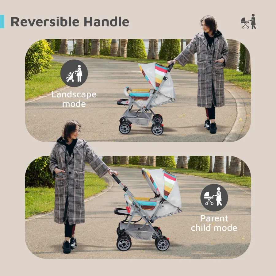 Lollipop Lite Stroller - Travel Friendly, Easy To Fold, Reversible Handle, Wheel Lock, Adjustable Leg Rest