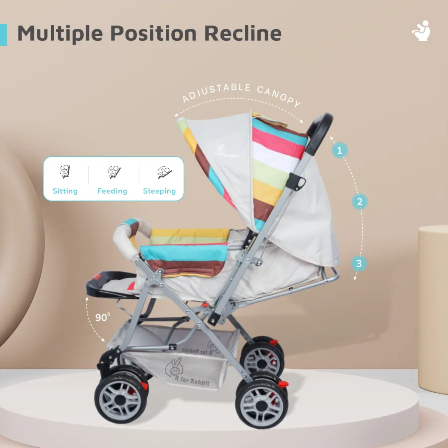 Lollipop Lite Stroller - Travel Friendly, Easy To Fold, Reversible Handle, Wheel Lock, Adjustable Leg Rest