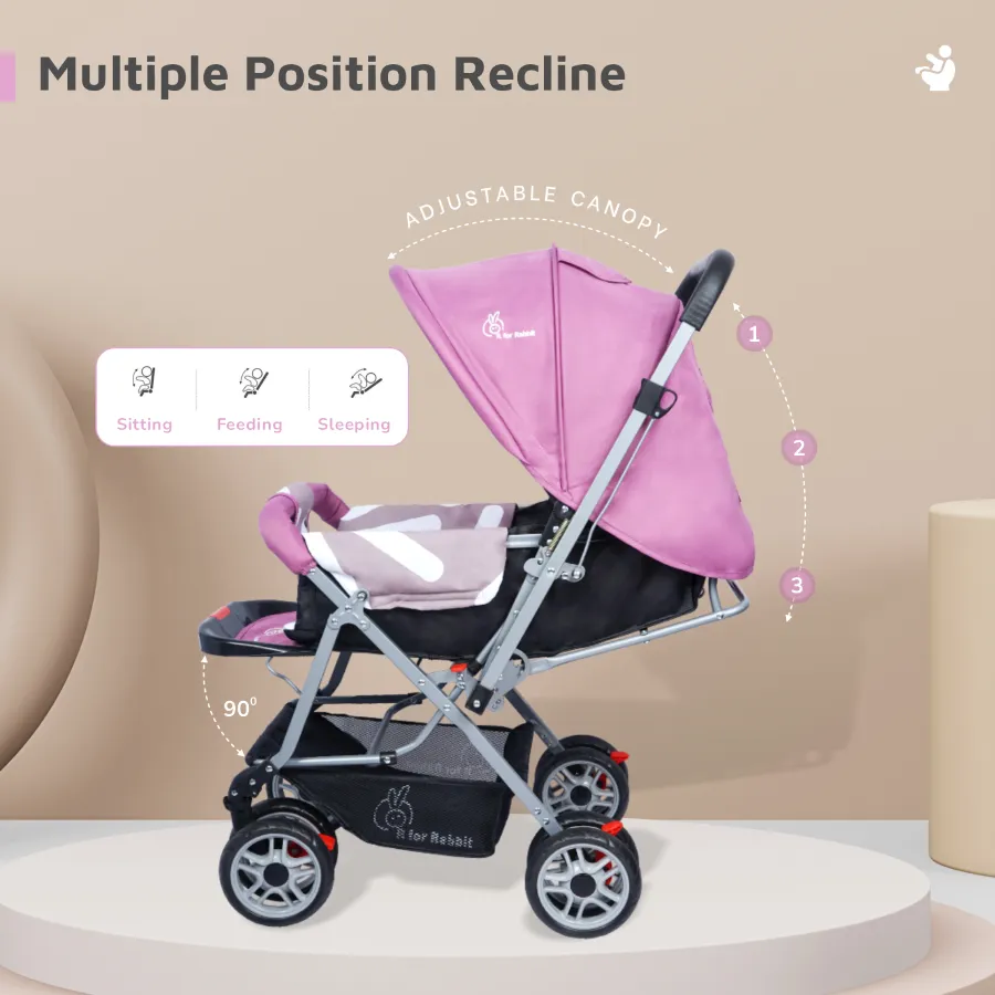Lollipop Lite Stroller - Travel Friendly, Easy To Fold, Reversible Handle, Wheel Lock, Adjustable Leg Rest