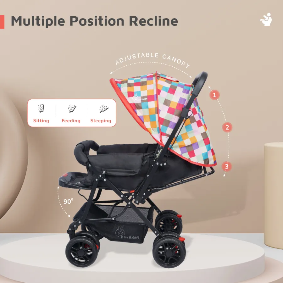Lollipop Lite Stroller - Travel Friendly, Easy To Fold, Reversible Handle, Wheel Lock, Adjustable Leg Rest