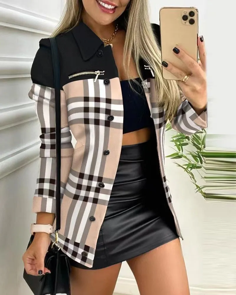 Long-sleeved Zipper Suit Blazers