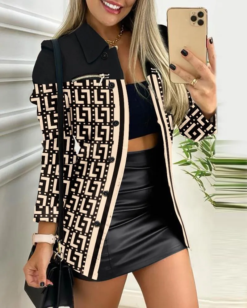 Long-sleeved Zipper Suit Blazers