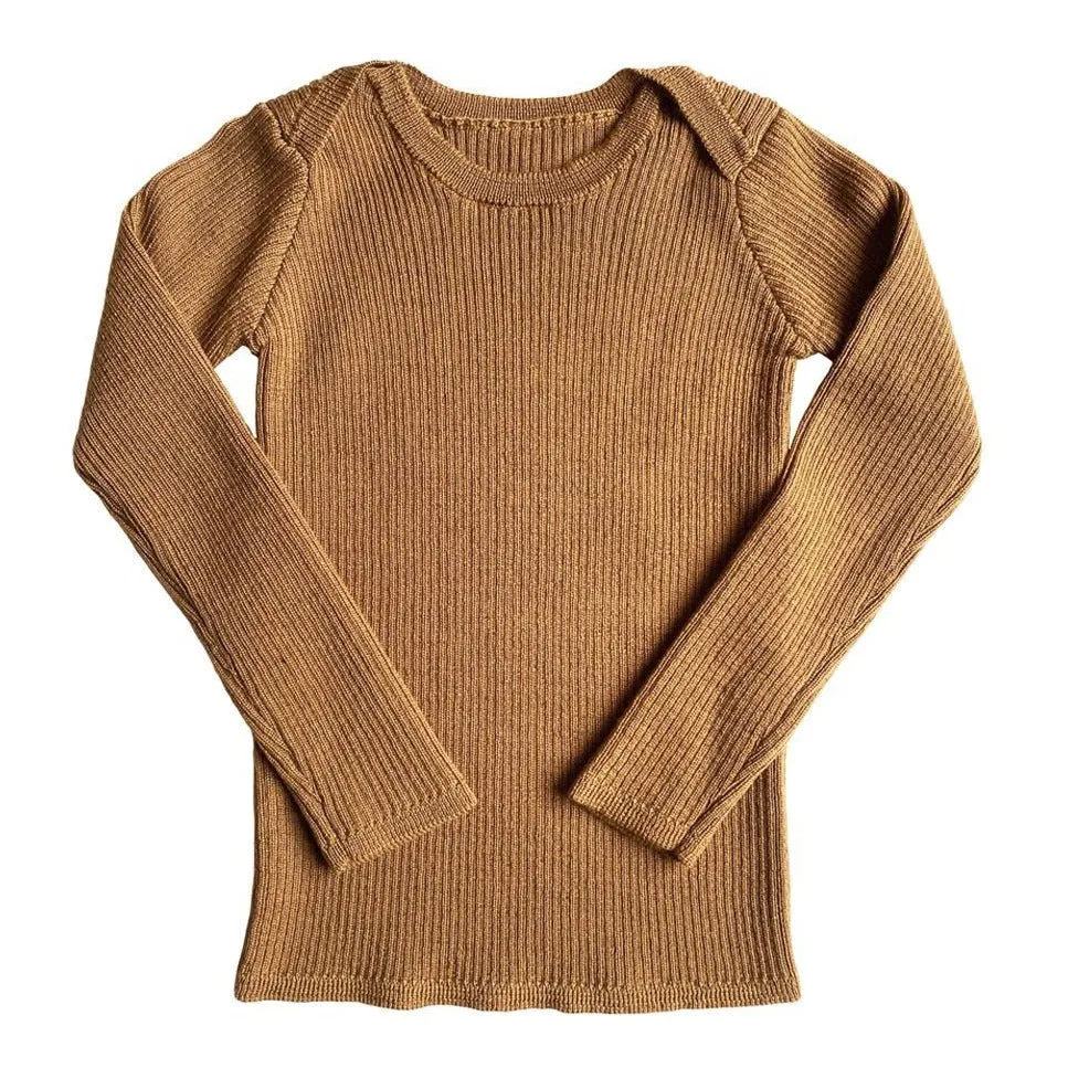 Mabli Sylfaen Skinny Rib Top - Peanut