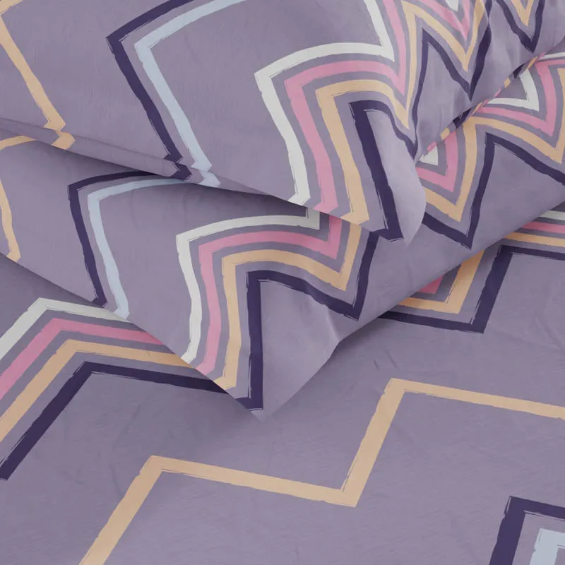 Marina Geometric Bedding Set (Grape) -  Four Piece Set