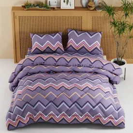 Marina Geometric Bedding Set (Grape) -  Four Piece Set