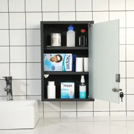Metal First Aid Cabinet w/ Locking Glass Door