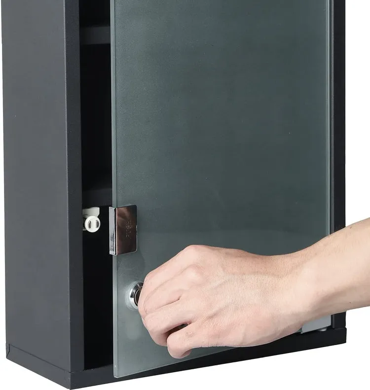 Metal First Aid Cabinet w/ Locking Glass Door