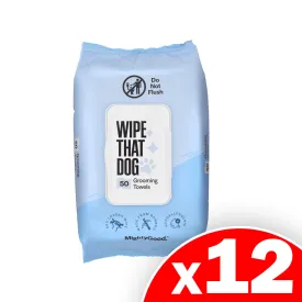 Mighty Good Solutions Wipe That Dog Extra Large Bamboo Grooming Towels, 12 Packs of 50