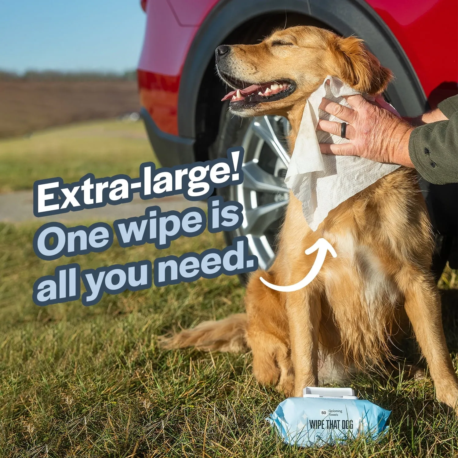 Mighty Good Solutions Wipe That Dog Extra Large Bamboo Grooming Towels, 12 Packs of 50
