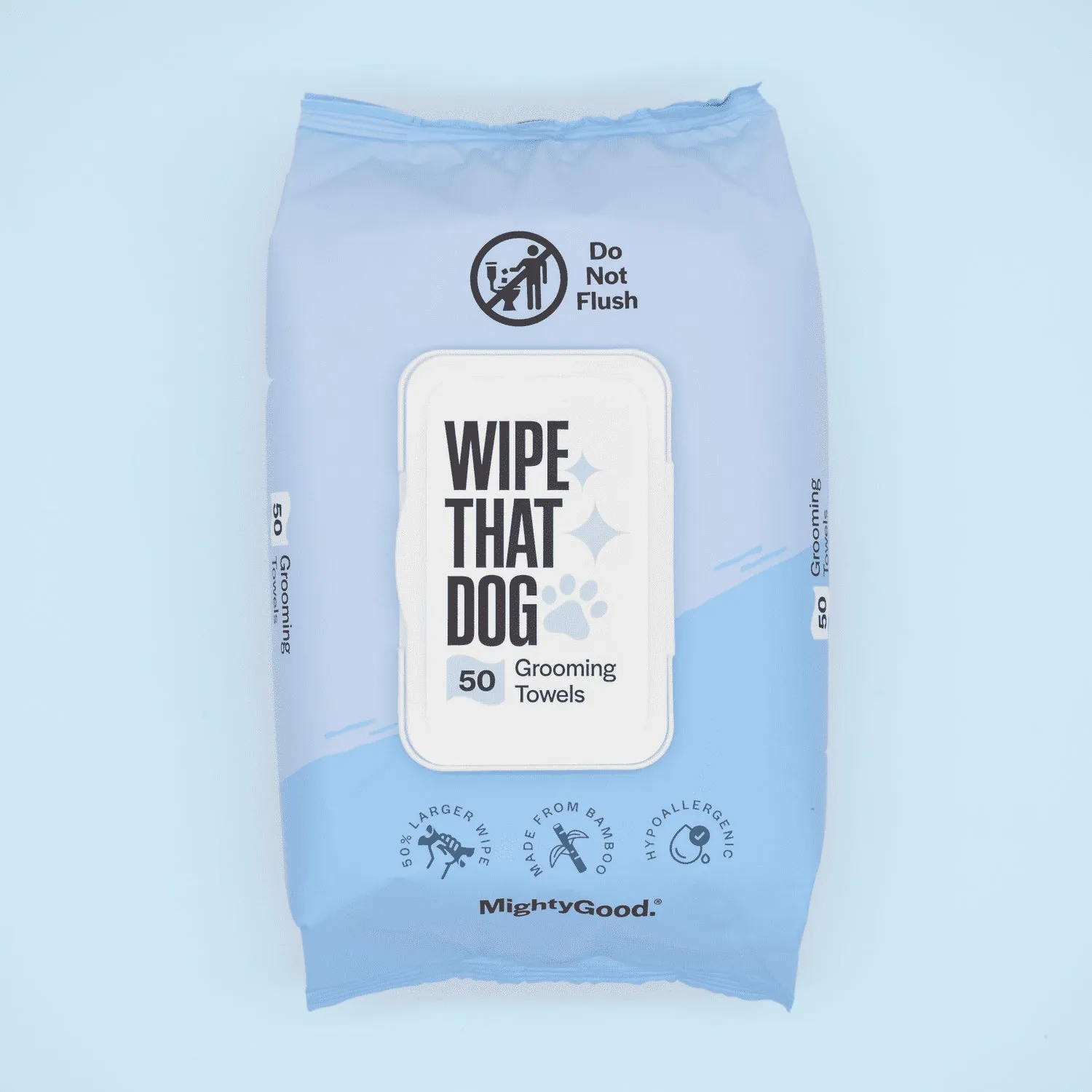 Mighty Good Solutions Wipe That Dog Extra Large Bamboo Grooming Towels, 12 Packs of 50