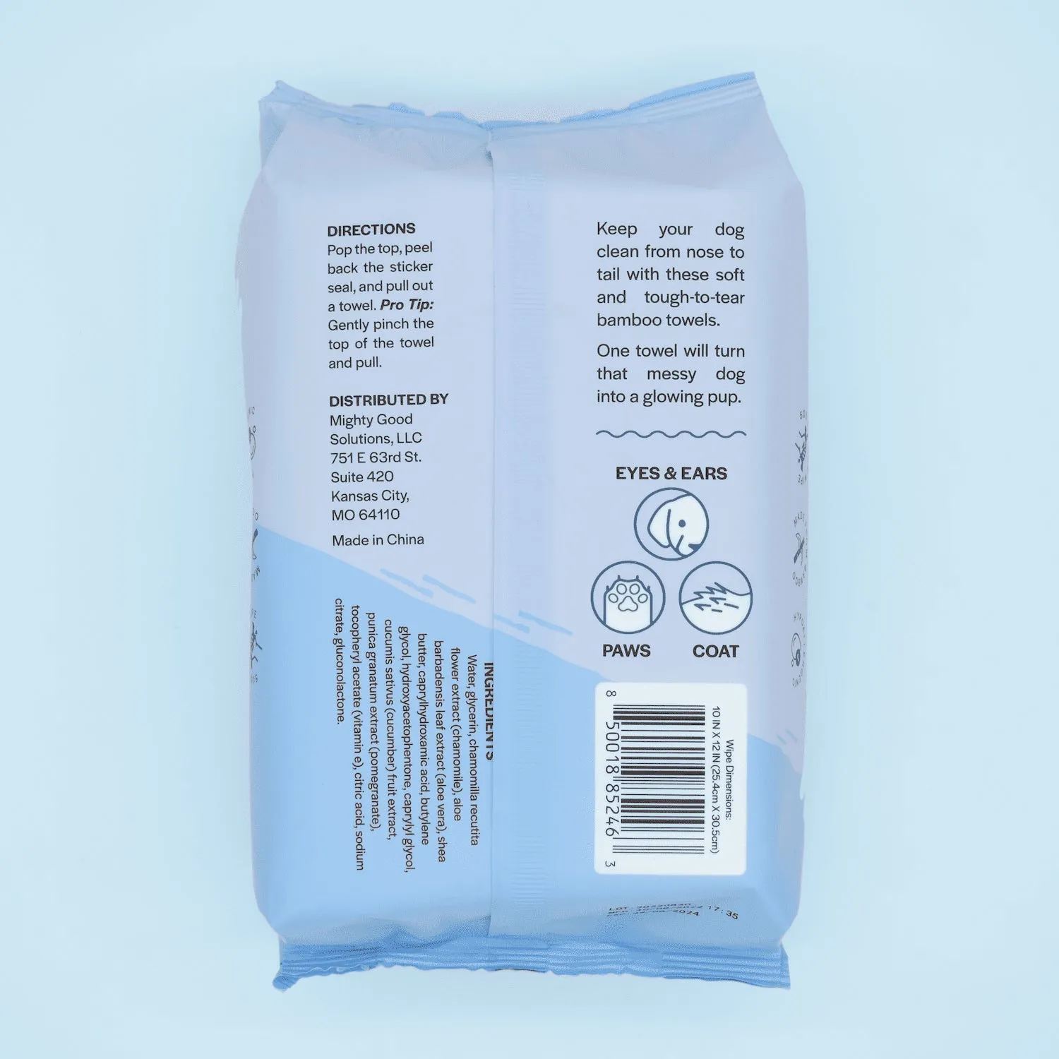 Mighty Good Solutions Wipe That Dog Extra Large Bamboo Grooming Towels, 12 Packs of 50