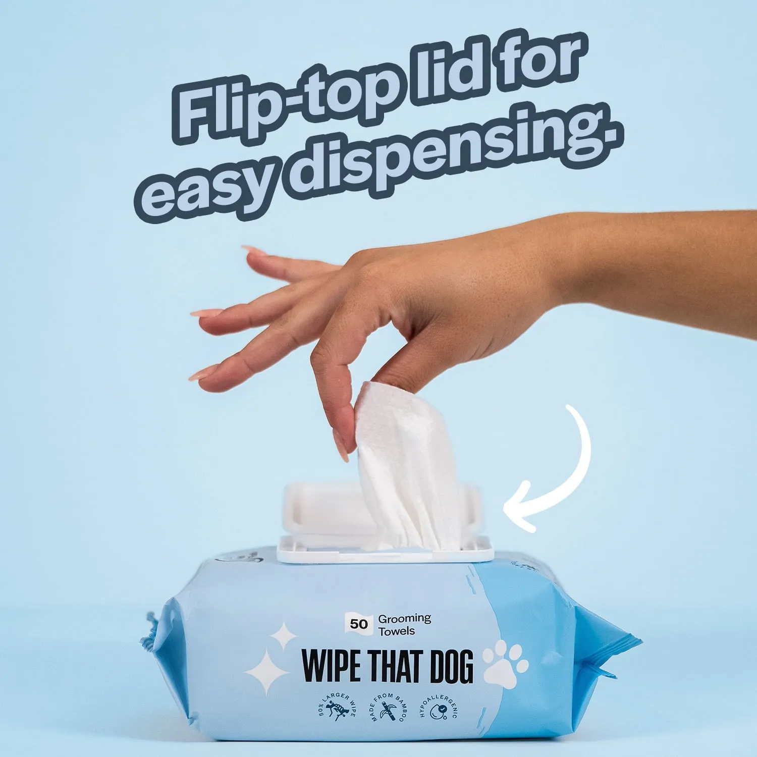 Mighty Good Solutions Wipe That Dog Extra Large Bamboo Grooming Towels, 12 Packs of 50